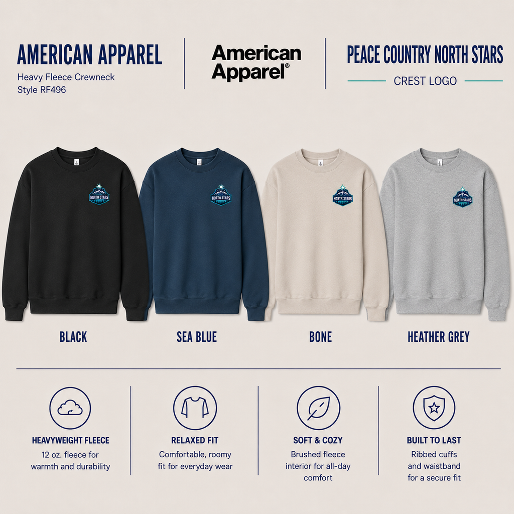 American Apparel Crewneck - Left Chest Crest Logo