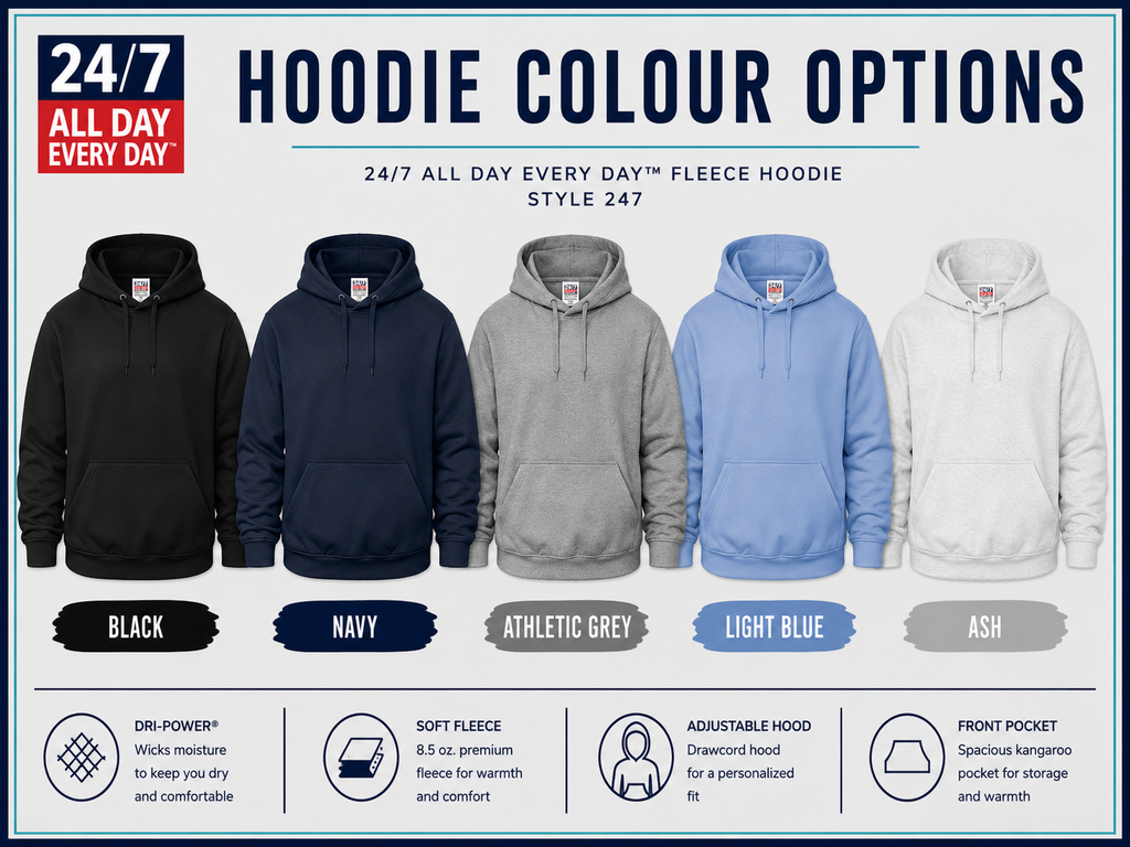 24/7 Brand: Hoodie Left chest logo