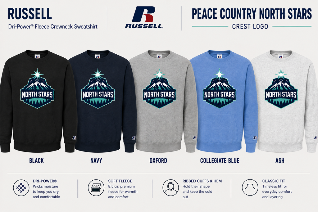 Russell Crewneck Center Logo