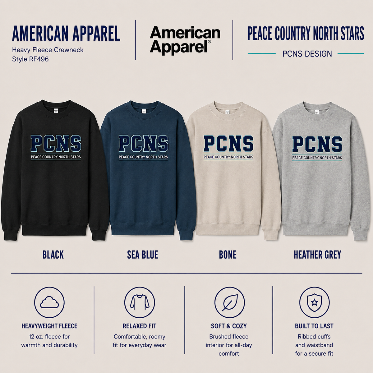 American Apparel Crewneck -  PCNS Logo